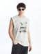 Crew Neck Printed Men's Sleeveless T-Shirt
